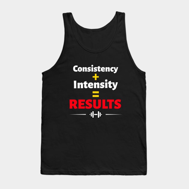 Workout Motivation | Consistency + intensity = results Tank Top by GymLife.MyLife